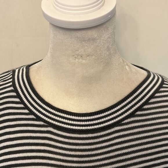 Loft cotton green white striped long sleeve sweater Size XS - Picture 3 of 9